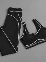 Maya-Active Set in Black – women's vest & leggings set