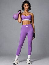 Lina-Flex Training Set in Purple – women's sports bra & high waist leggings set