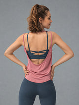 Mona-Stretch Yoga Top – women's mesh panel sports top