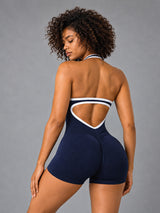 Sculpt Halter Romper – women's halter yoga romper
