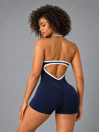 Sculpt Halter Romper – women's halter yoga romper