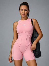 Romi-Body Curve Suit in Pink – women's padded bodycon jumpsuit