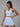 Luxe Collared Crop Top in Blue – women's polo collar sports crop top