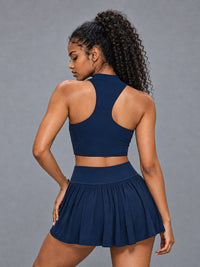 Lina-Asym Cut Top – women's asymmetric halter crop top