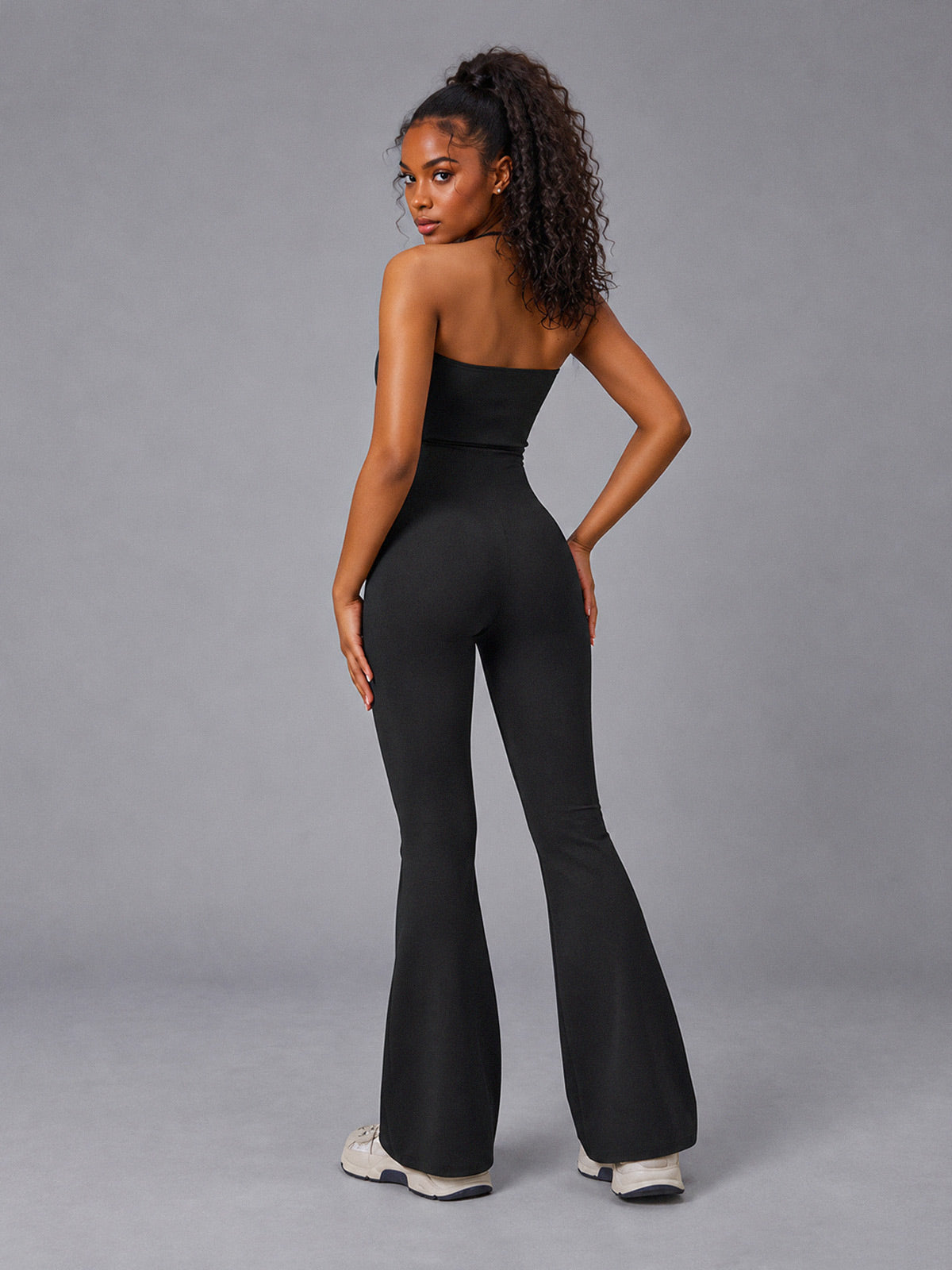 Ayla-Active Suit – women's backless flare yoga jumpsuit