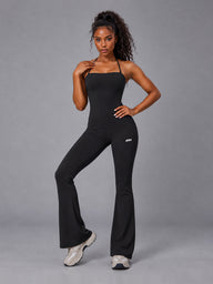 Ayla-Active Suit in Black – women's backless flare yoga jumpsuit