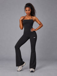 Ayla-Active Suit in Black – women's backless flare yoga jumpsuit