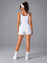 Alina-Ribbed Contour Suit – women's color block ribbed bodysuit