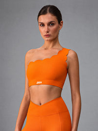 Isla-One Shoulder Top in Orange – women's one shoulder yoga top