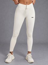 Lena-Slim Leggings in White – women's drawstring push up leggings