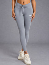 Lena-Slim Leggings in Gray – women's drawstring push up leggings