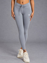 Lena-Slim Leggings in Gray – women's drawstring push up leggings