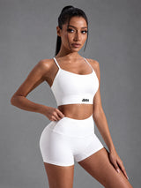 Noor-Flex Bra in White – women's y back sports bra