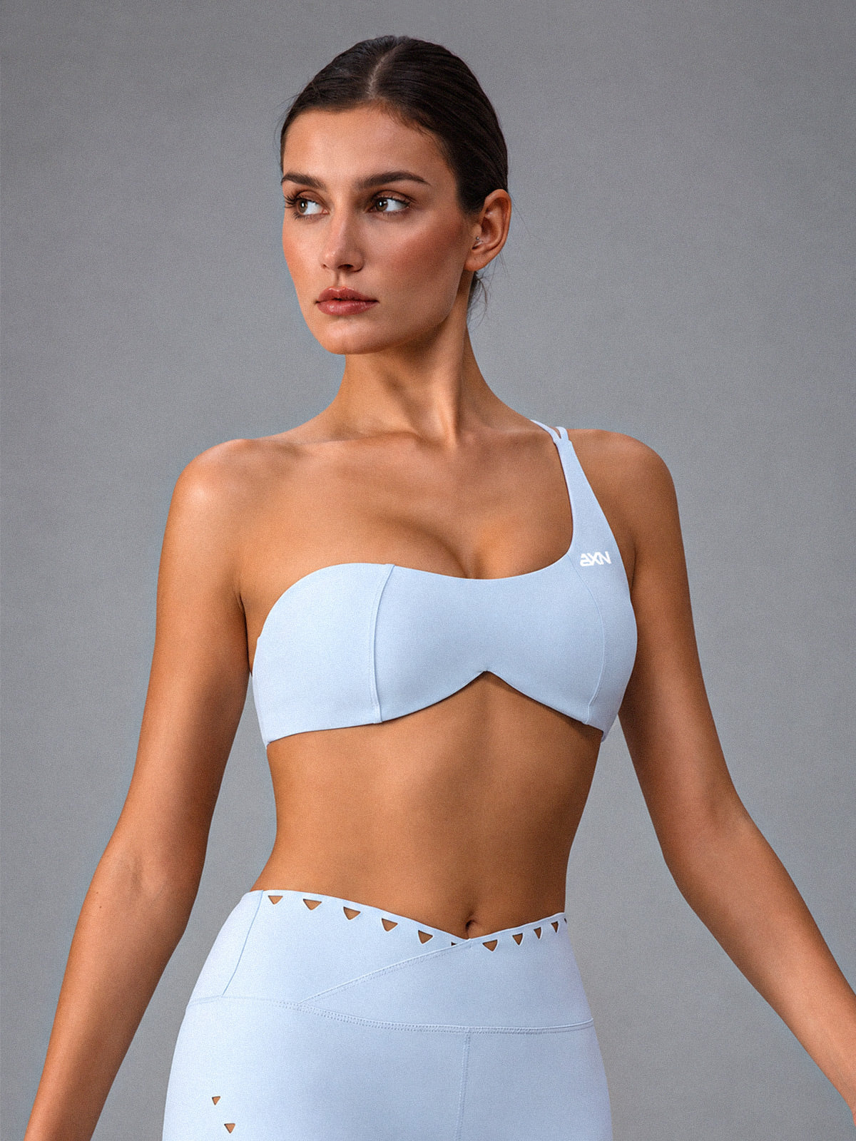 Lena-One Strap Bra in Sky Blue – women's one strap sports bra