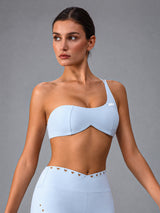 Lena-One Strap Bra in Sky Blue – women's one strap sports bra