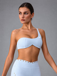 Lena-One Strap Bra in Sky Blue – women's one strap sports bra