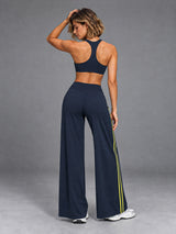 Luxe Layered Sports Set – women's sports bra & wide leg pants set