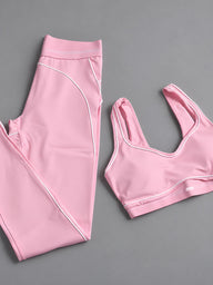 Maya-Active Set in Pink – women's vest & leggings set