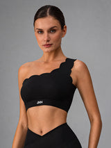 Isla-One Shoulder Top in Black – women's one shoulder yoga top