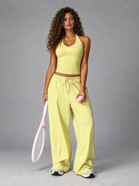 Luxe Halter Lounge Set – women's brushed halter yoga set