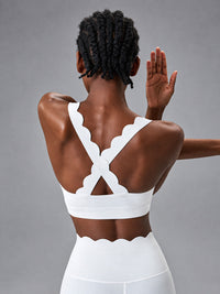 Lara-Wave Sculpt Bra – women's square neck open back yoga bra