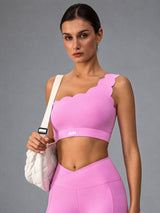 Isla-One Shoulder Top in Pink – women's one shoulder yoga top