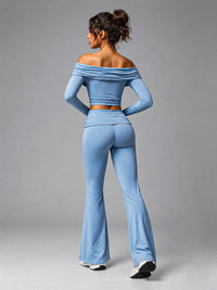 Isla-Elegant Flare Set – women's long sleeve top & flare pants set