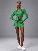 Vera-Fit Skirt Set in Green – women's 3 piece skirt yoga set