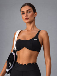 Lena-One Strap Bra in Black – women's one strap sports bra