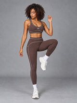 Vera-Contour Fit Set in Brown – women's contour 3 piece yoga set