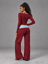 Muse Halter 3 Piece Set – women's halter flare pants workout set