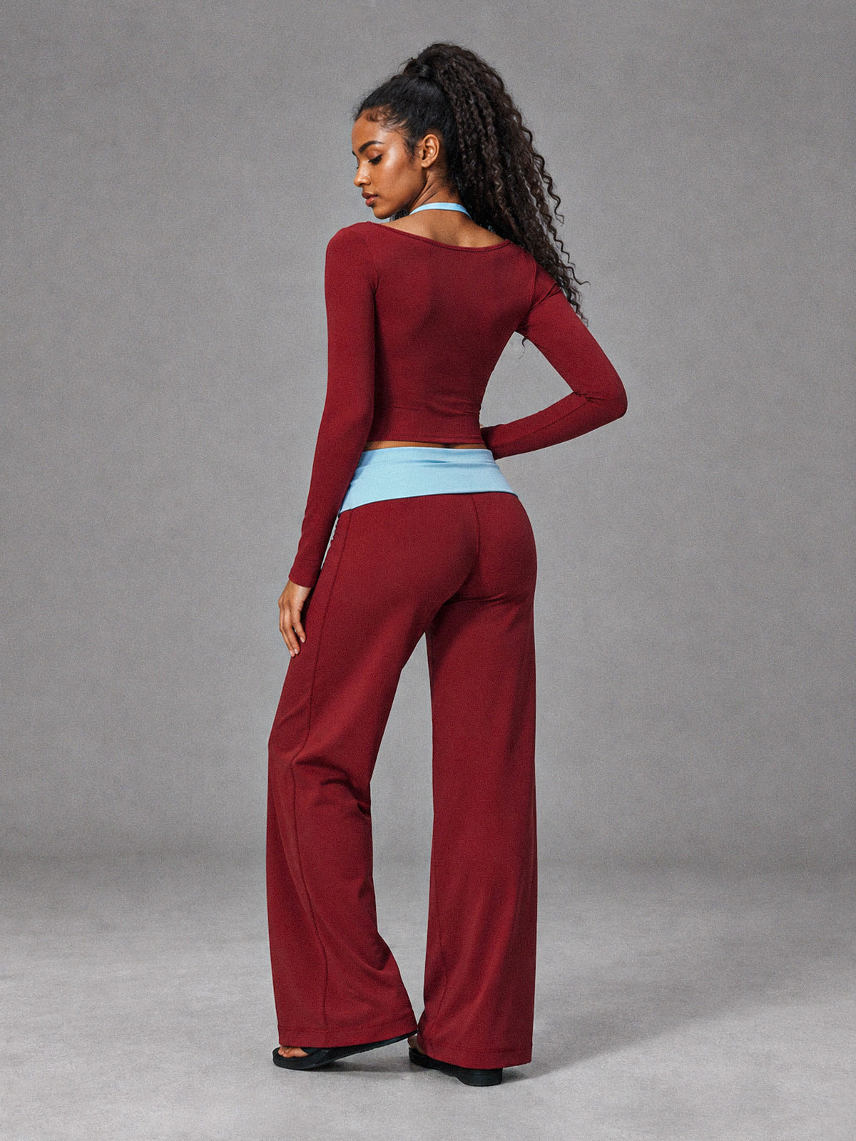 Muse Halter 3 Piece Set – women's halter flare pants workout set