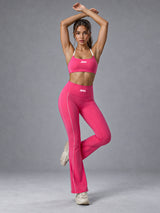 Luna-Stitch Active Set in Pink – women's stitch sports bra & shorts set