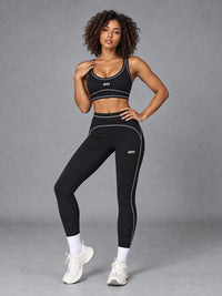 Vera-Contour Fit Set in Black – women's contour 3 piece yoga set