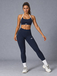 Alina-Seamless Active Set in Blue – women's long sleeve crop top & leggings set