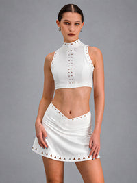 Elise-Cutout Skirt Set – women's skirt workout set with pockets