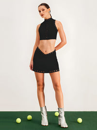 Elise-Cutout Skirt Set