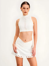 Elise-Cutout Skirt Set