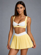 Lyra-Tennis Set in Yellow – women's tennis skirt tracksuit set