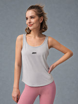 Mona-Stretch Yoga Top in White – women's mesh panel sports top