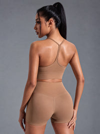 Noor-Flex Bra in Brown – women's y back sports bra