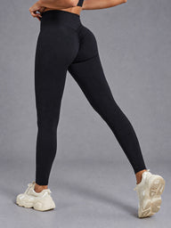 Lena-Slim Leggings in Black – women's drawstring push up leggings