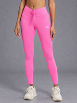 Lena-Slim Leggings in Pink – women's drawstring push up leggings