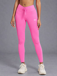 Lena-Slim Leggings in Pink – women's drawstring push up leggings
